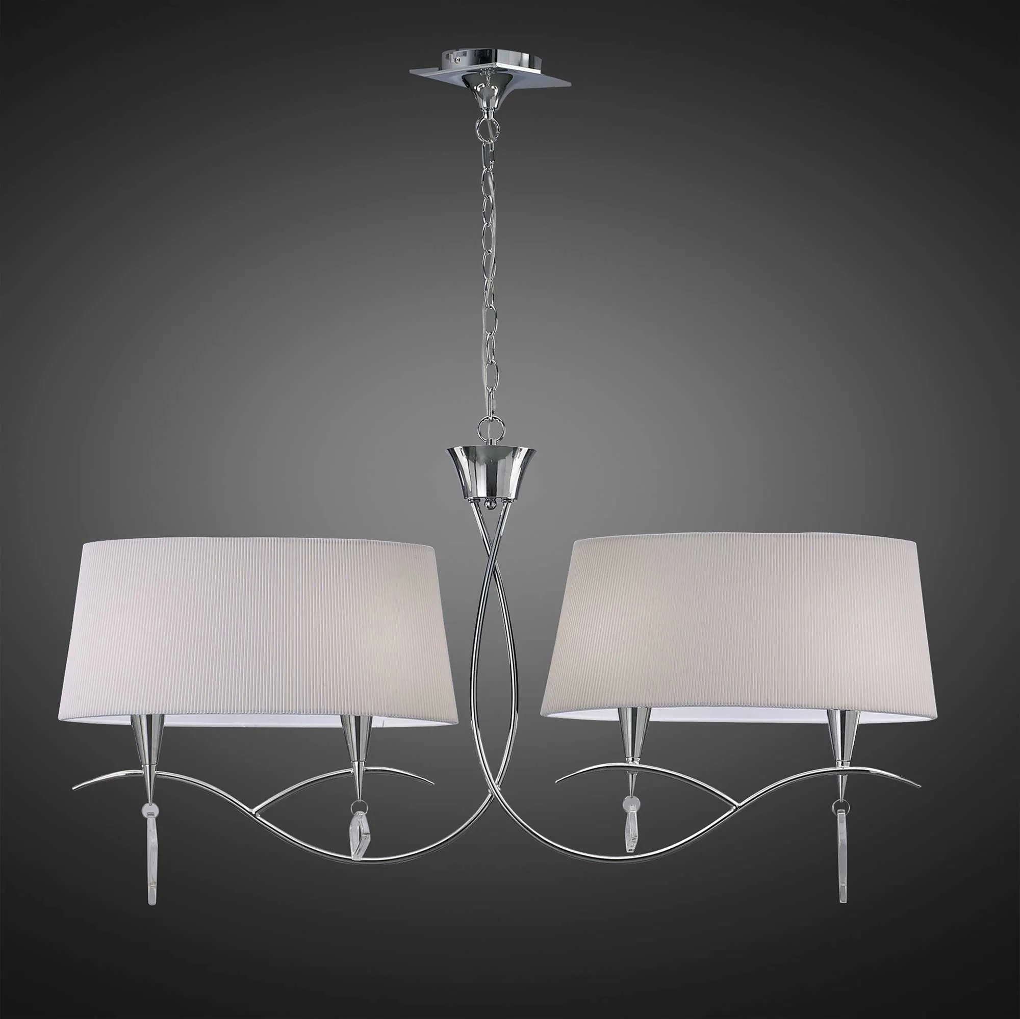 Mara Polished Chrome-Ivory White Ceiling Lights Mantra Multi Arm Fittings